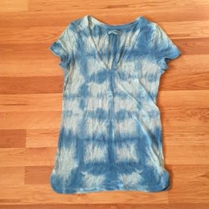 American Eagle AE Y2K Blue Tye Dye Tee T Shirt Tank Top Short Sleeve V Neck